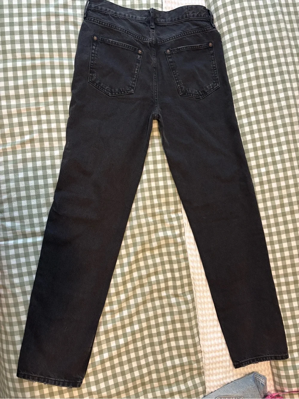 Free People Black High-Rise Distressed Jeans (Lasso)